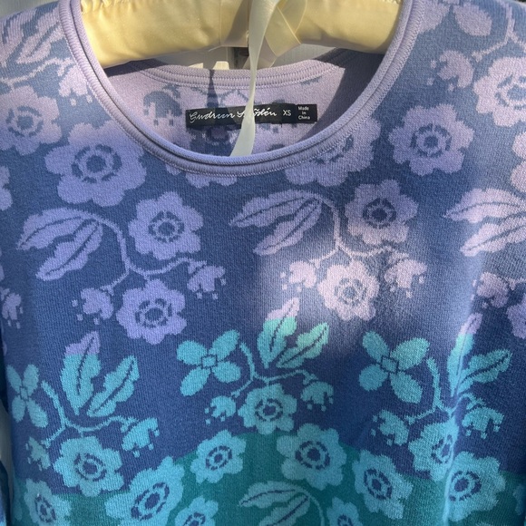 Purple Turquoise print cotton Gudrun Sjoden sweater - Picture 2 of 4